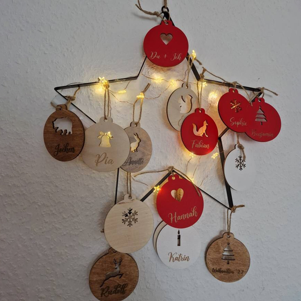 Personalized Christmas Tree Decorations Wood Ornament | MCGift92