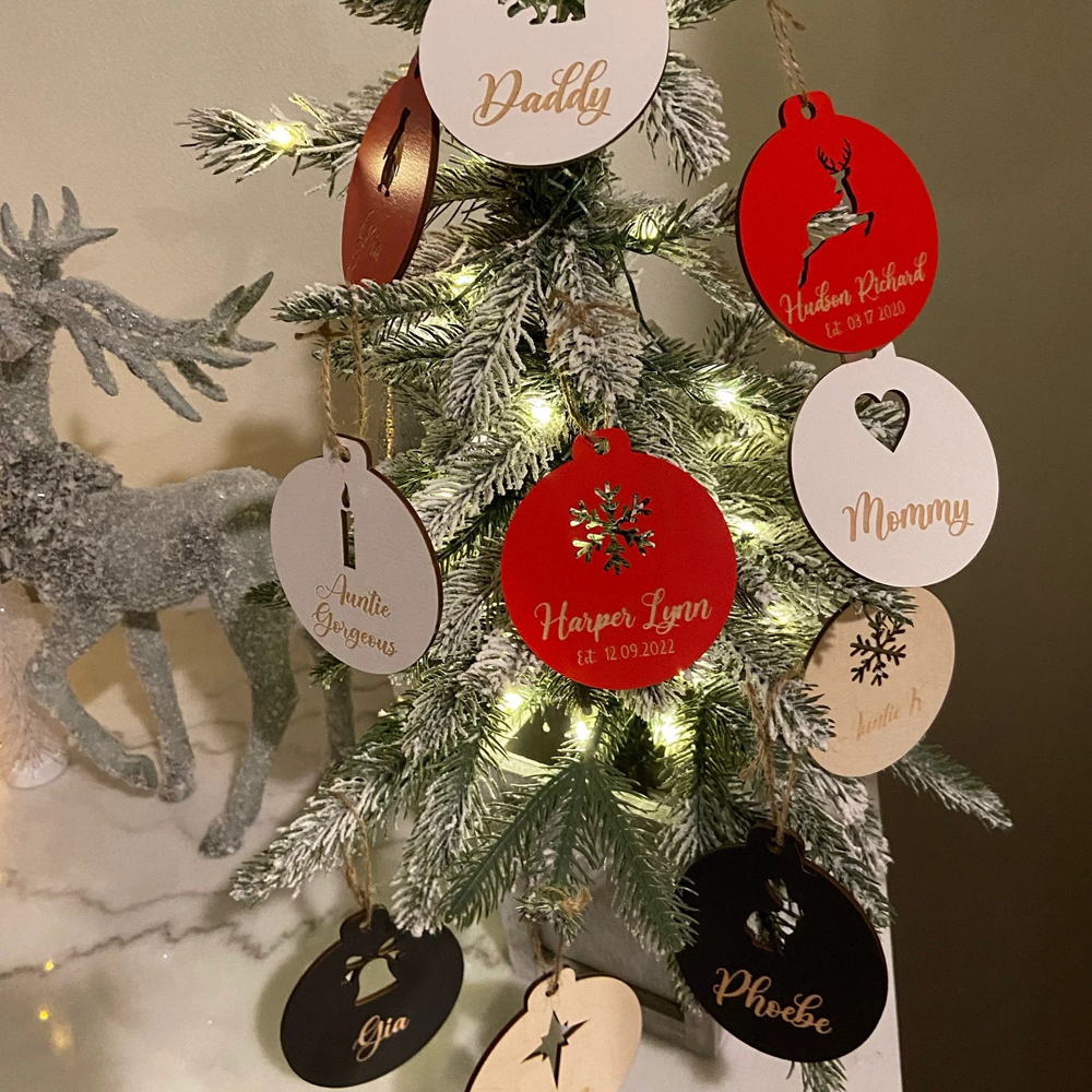 Personalized Christmas Tree Decorations Wood Ornament | MCGift92