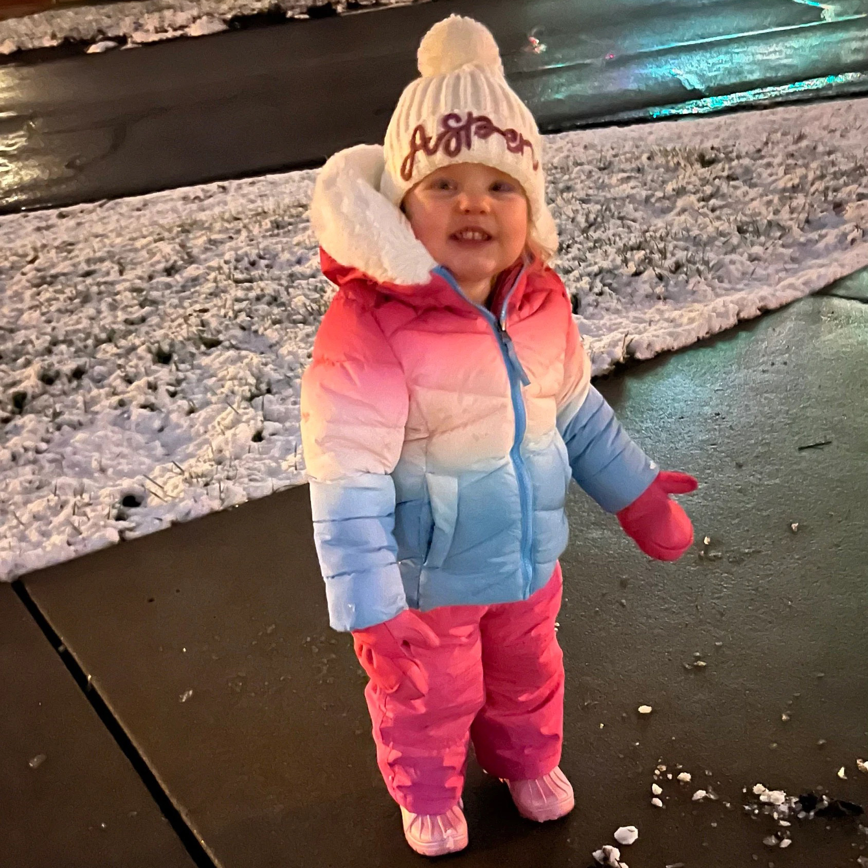 Personalized Hand Embroidery Pom Pom Beanie| HSKid44