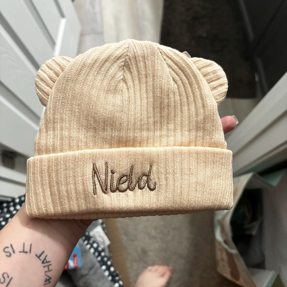 Personalized Embroidery Lovely Bear Baby Beanie for Comfort & Unique | HSKid57
