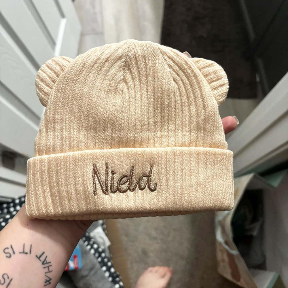 Personalized Embroidery Lovely Bear Baby Beanie for Comfort & Unique | HSKid57