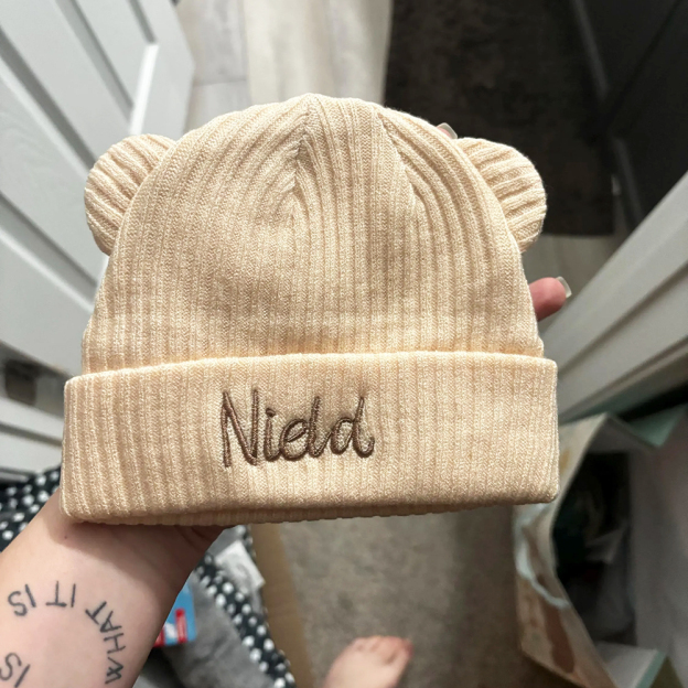 Personalized Embroidery Lovely Bear Baby Beanie for Comfort & Unique | HSKid57
