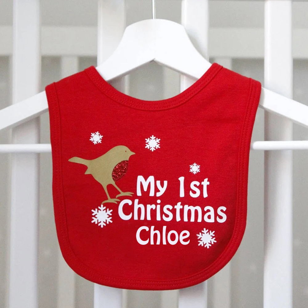 Personalized Baby Romper with Bib Set For Christmas Dinner | CWBaby111
