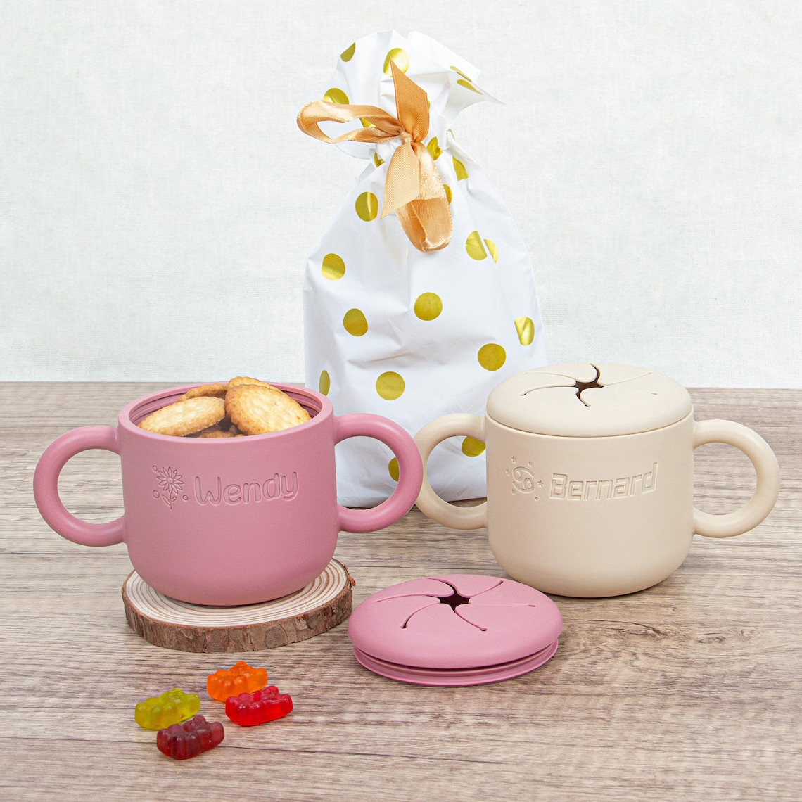 Personalised Baby Food Grade Silicone Snack Cup | CWBaby199