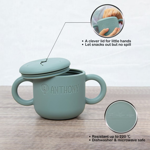 Personalised Baby Food Grade Silicone Snack Cup | CWBaby199