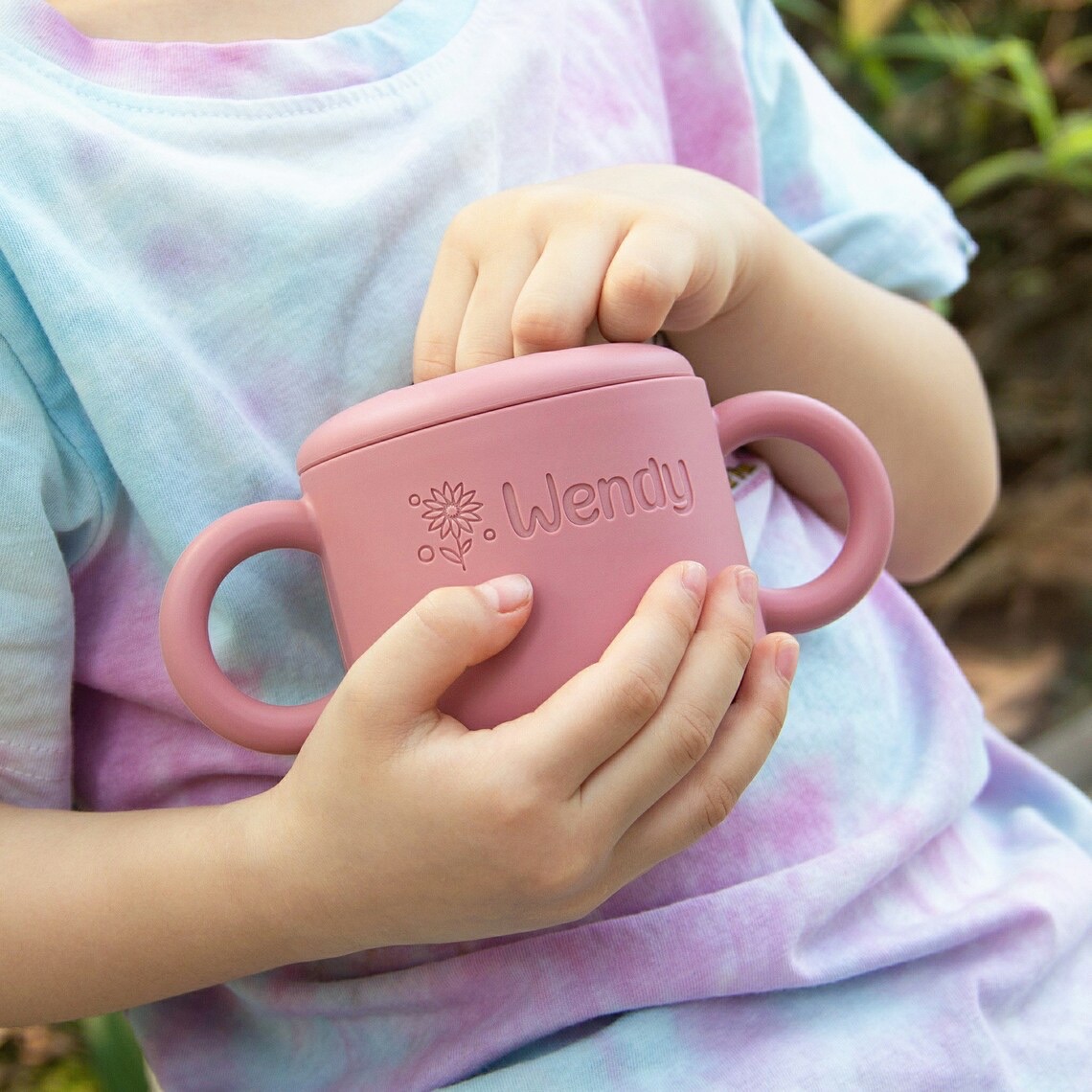 Personalised Baby Food Grade Silicone Snack Cup | CWBaby199