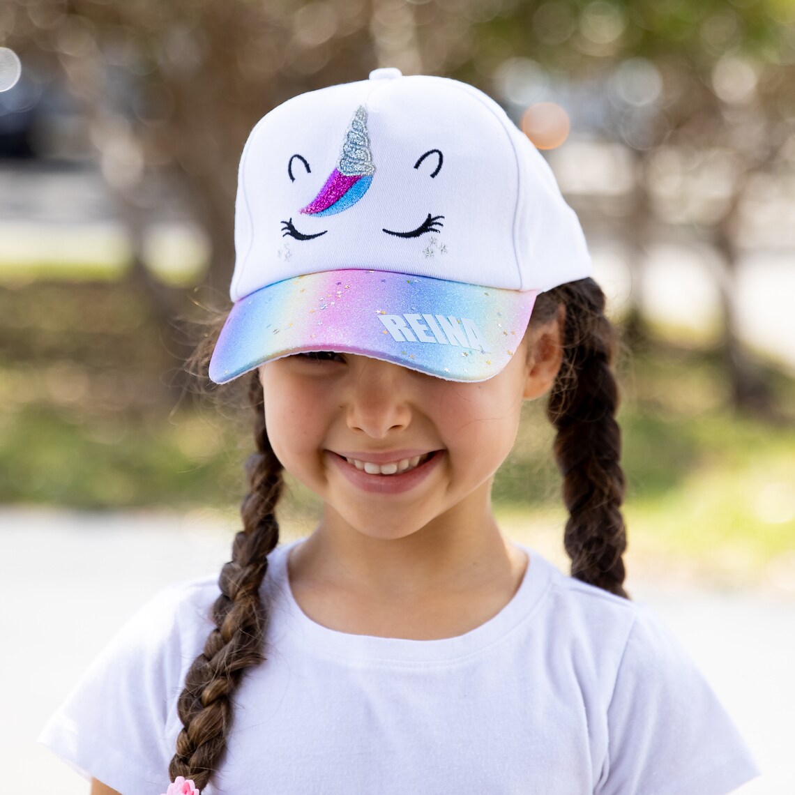 Personalized Unicorn Rainbow Shiny Glitter Baseball Cap | CWBeach120