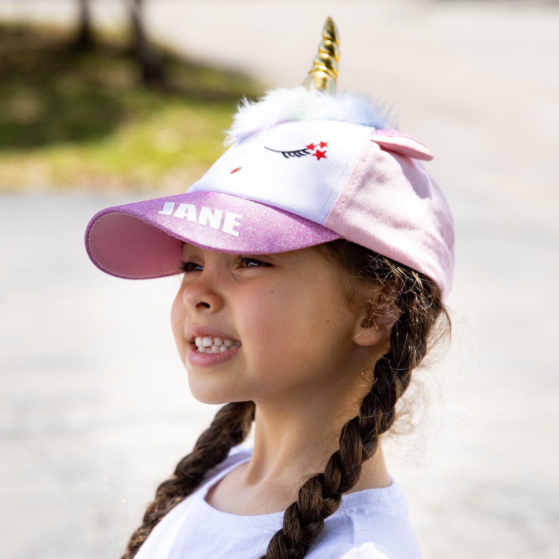 Personalized Unicorn Rainbow Shiny Glitter Baseball Cap | CWBeach120