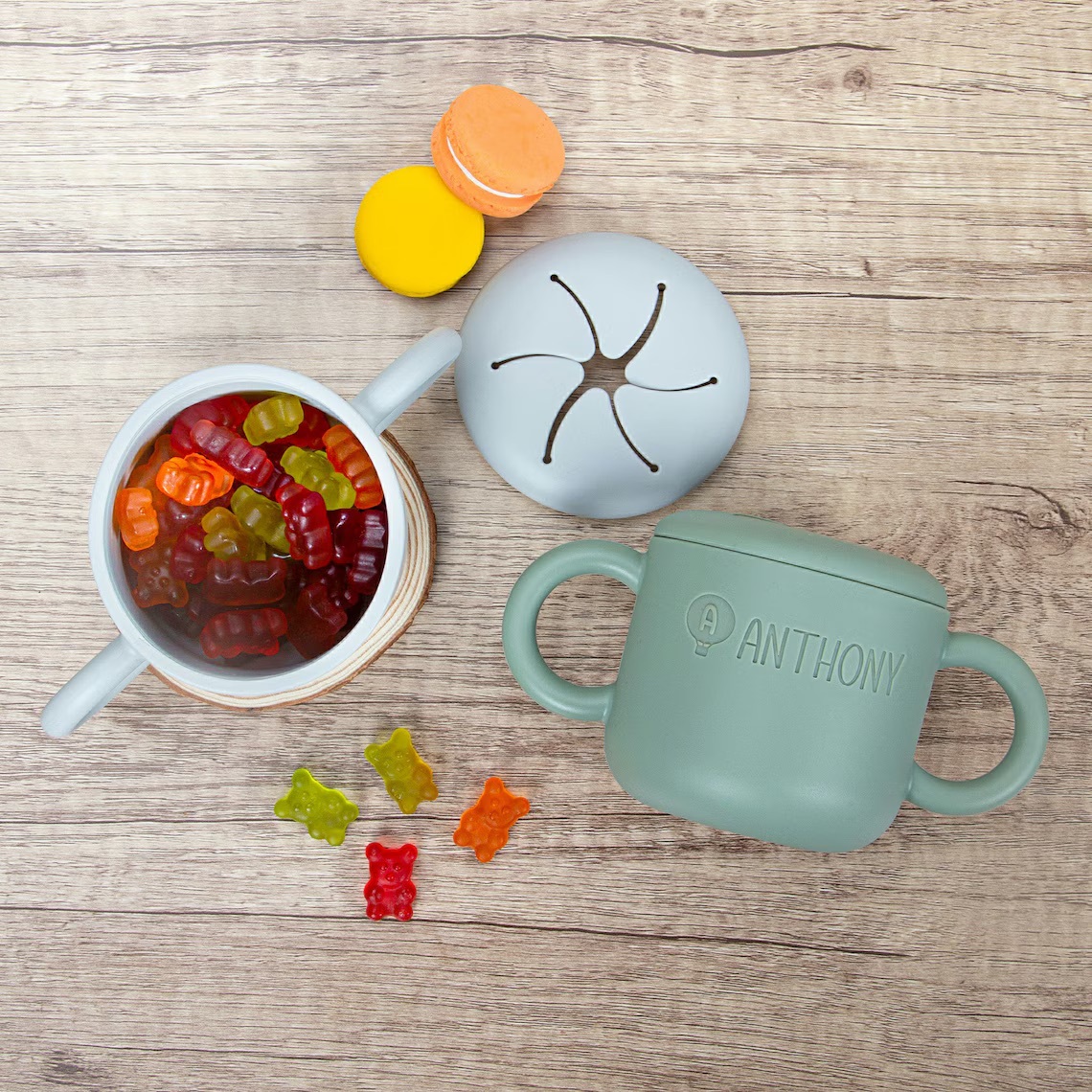 Personalised Baby Food Grade Silicone Snack Cup | CWBaby199