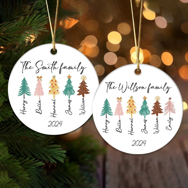 Personalized Family Christmas Tree Ornaments Decoration | MCGift5701