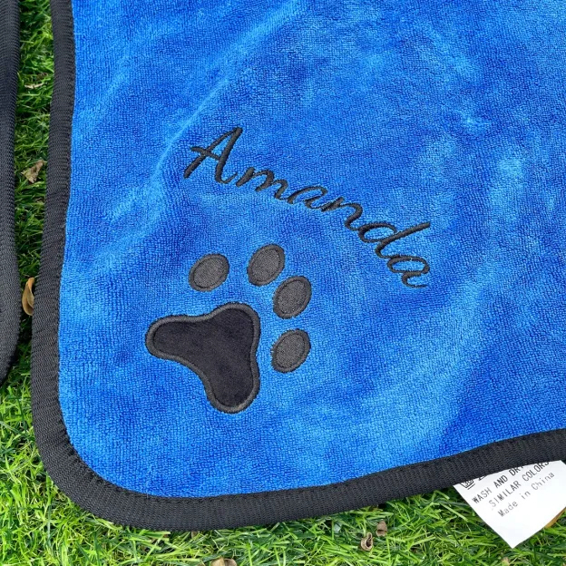 Personalized Pet Embroidery Soft Bathrobe Towel | BKPet92