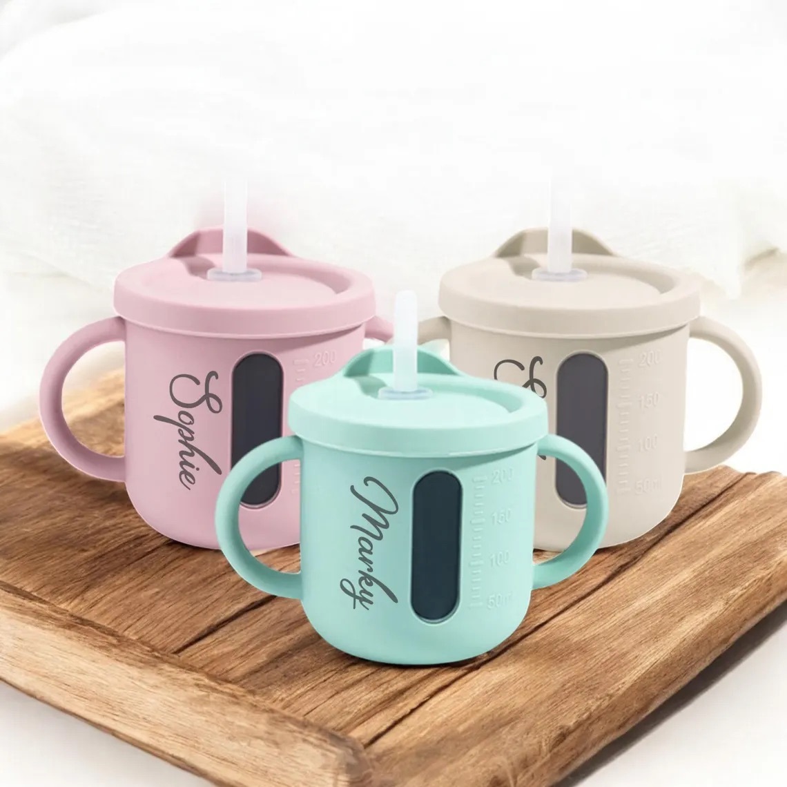 Personalised Baby Food Grade Straw & Snack Silicone Cup | CWBaby117