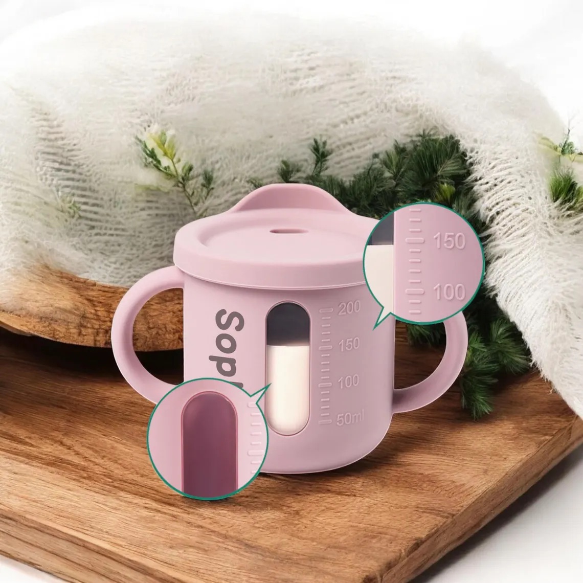 Personalised Baby Food Grade Straw & Snack Silicone Cup | CWBaby117