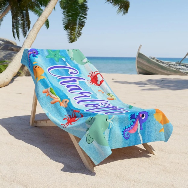 Personalized Lovely Kid Towel for Summer & Beach | CWTowel151