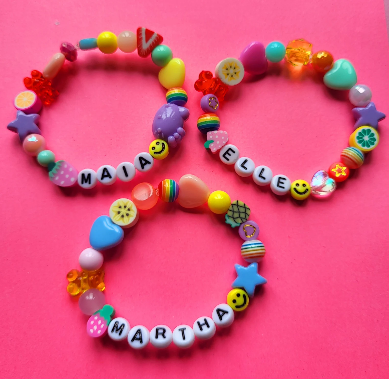Personalized Color Fruit Bead Bracelet | CWBeach151