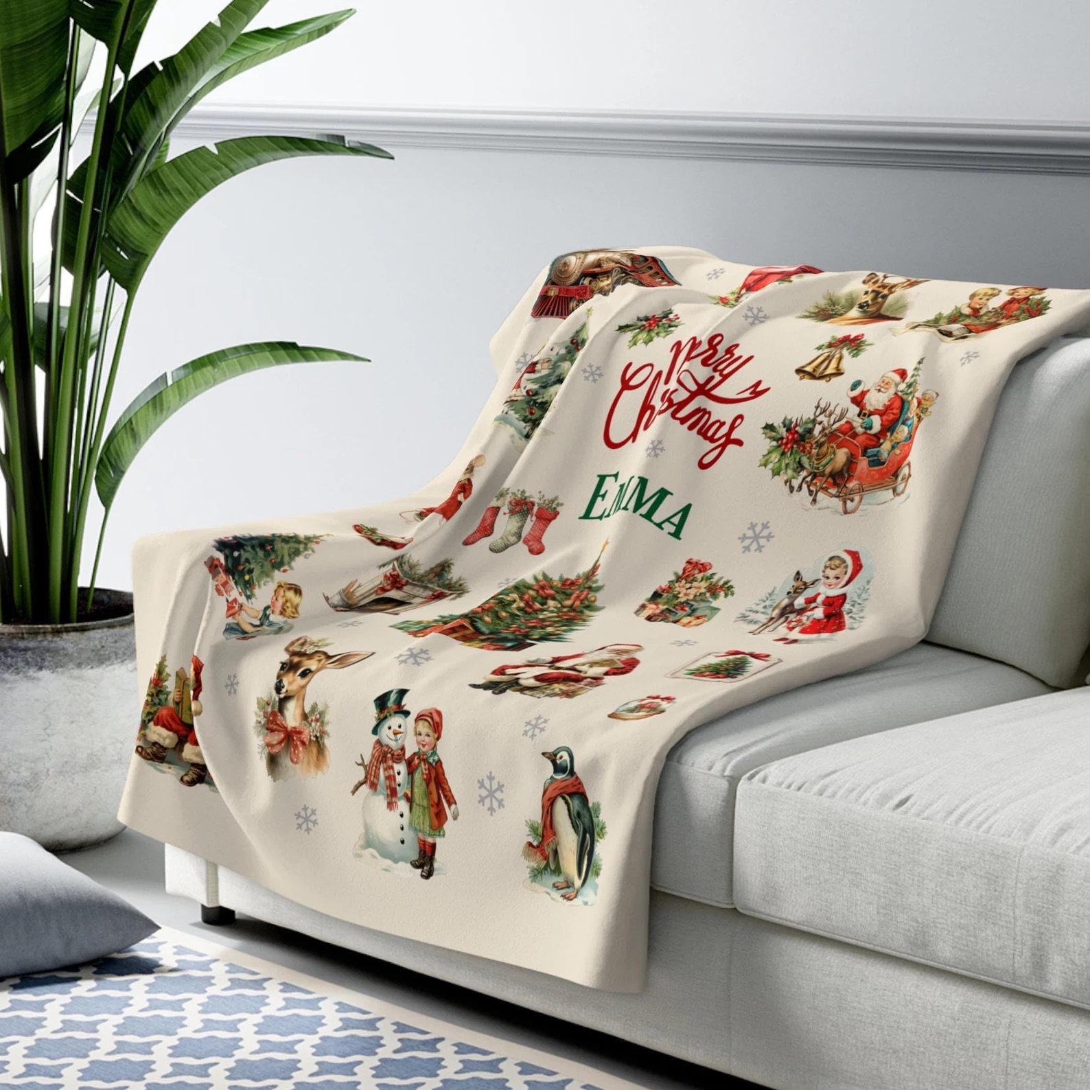 Personalized Merry Christmas Blanket for Comfort & Unique | BKMC13