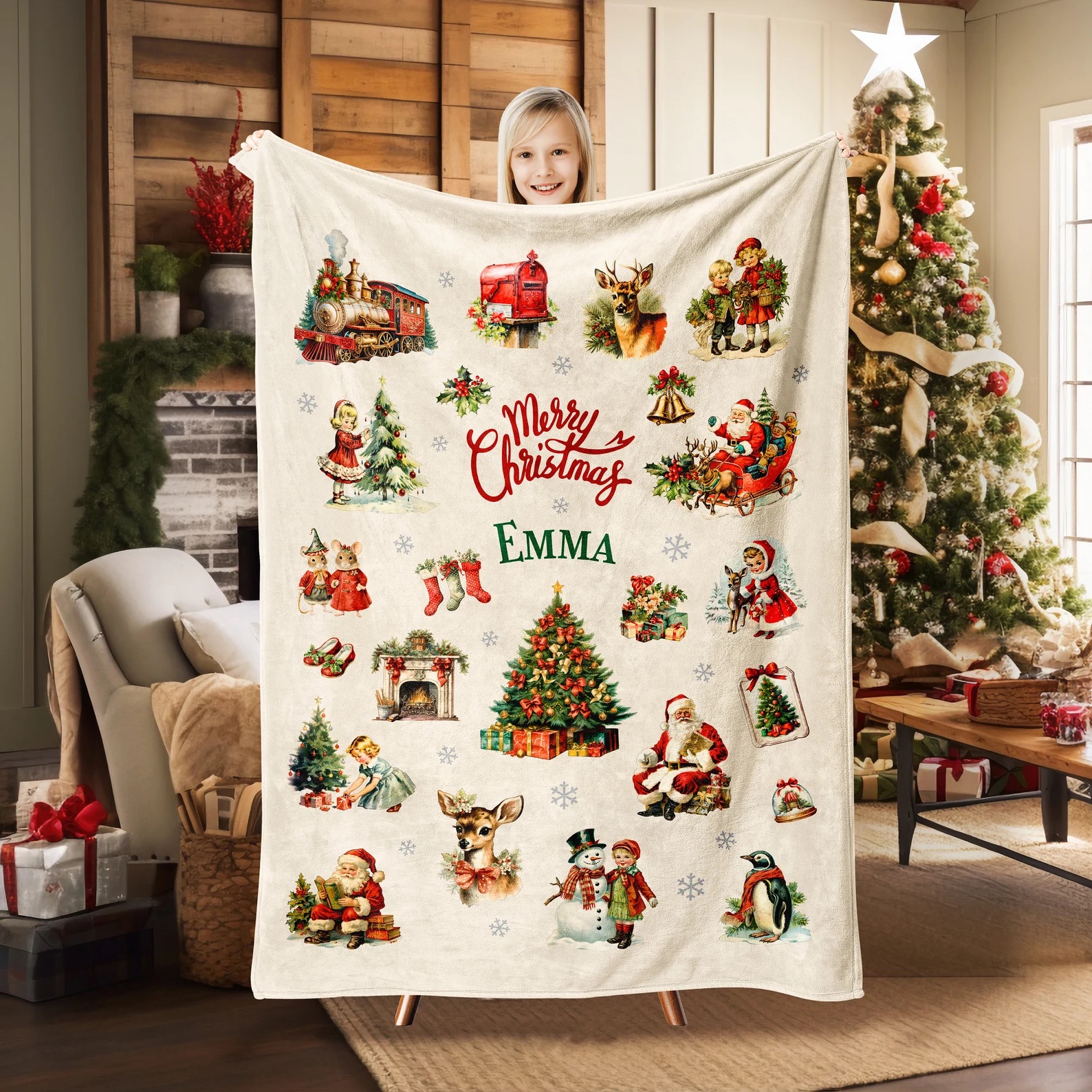 Personalized Merry Christmas Blanket for Comfort & Unique | BKMC13