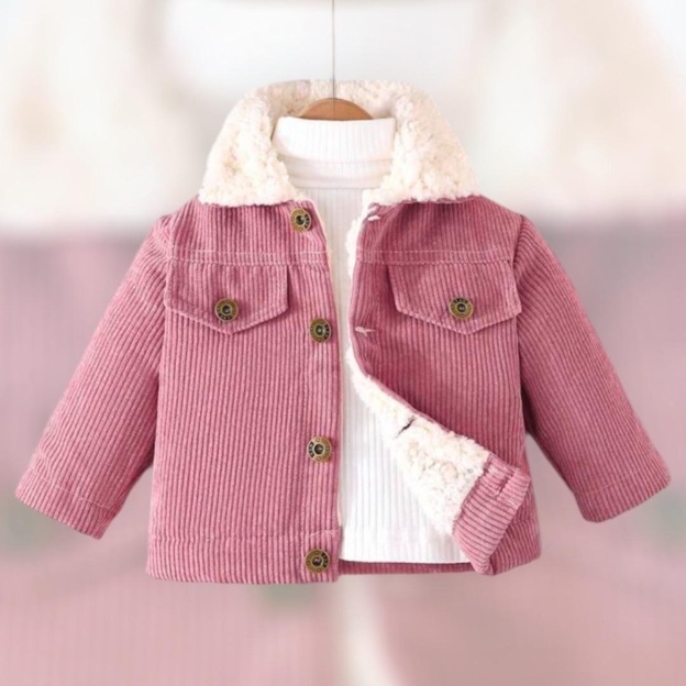 Personalized Embroidery Baby Corduroy Sherpa Jacket | CWBaby119