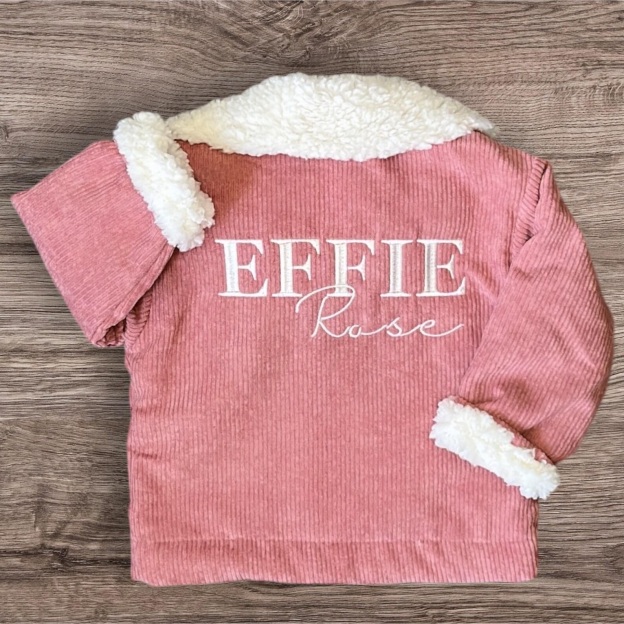 Personalized Embroidery Baby Corduroy Sherpa Jacket | CWBaby119