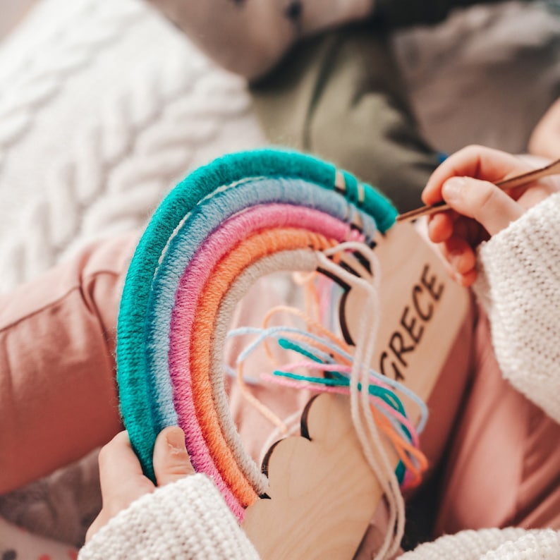 Personalized DIY Rainbow Wooden Kids Craft Kit | CWToy121
