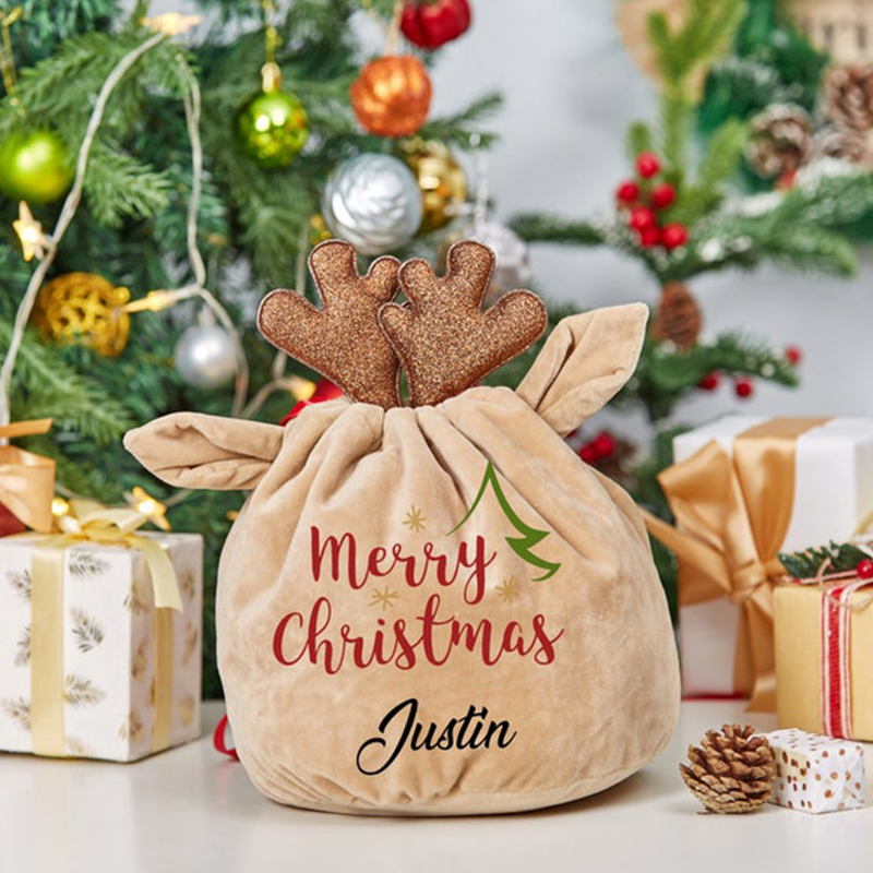 Personalized 6*8 inches Christmas Reindeer Gift Bag | MCGift09