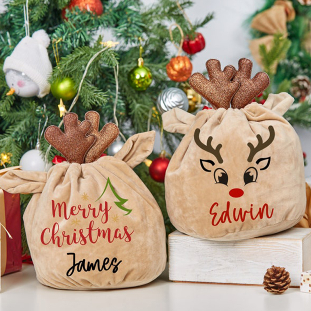 Personalized 6*8 inches Christmas Reindeer Gift Bag | MCGift09