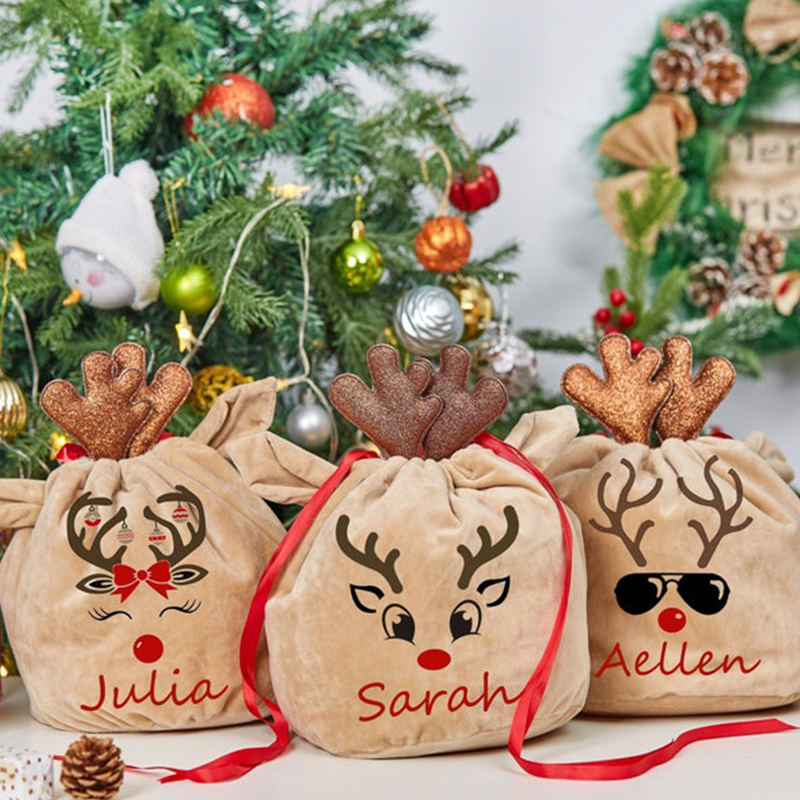 Personalized 6*8 inches Christmas Reindeer Gift Bag | MCGift09