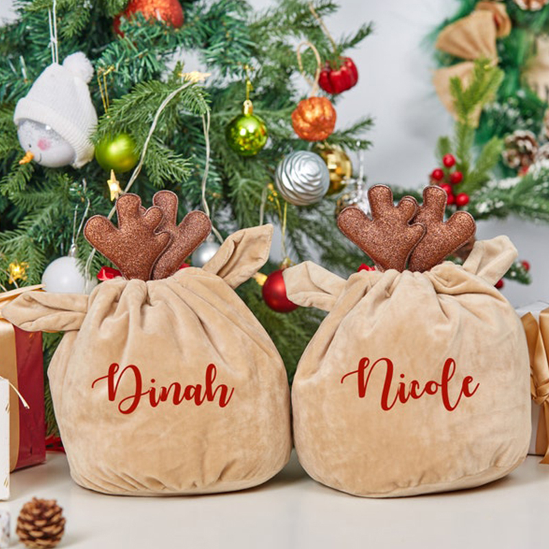 Personalized 6*8 inches Christmas Reindeer Gift Bag | MCGift09