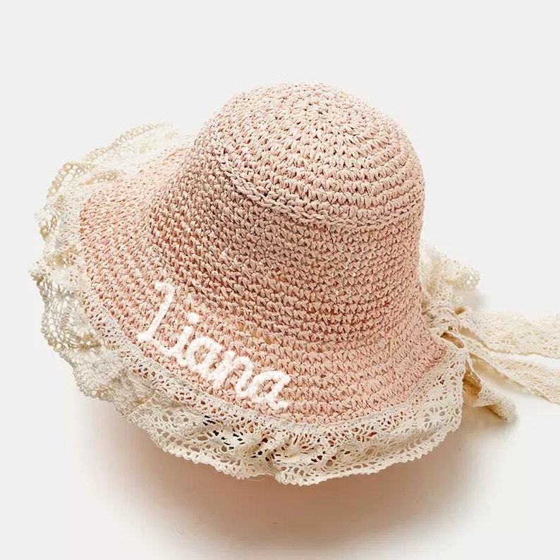 Personalized Summer Hand Embroidered Straw Hat for Comfort & Unique | CWBeach183