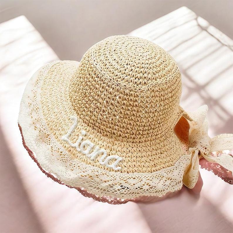 Personalized Summer Hand Embroidered Straw Hat for Comfort & Unique | CWBeach183