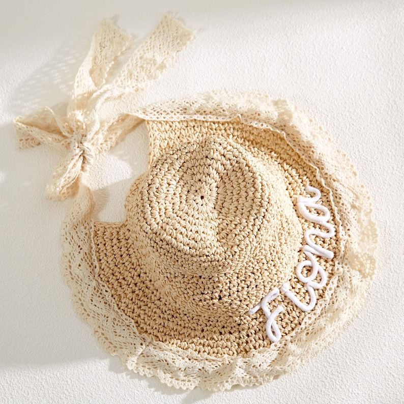 Personalized Summer Hand Embroidered Straw Hat for Comfort & Unique | CWBeach183