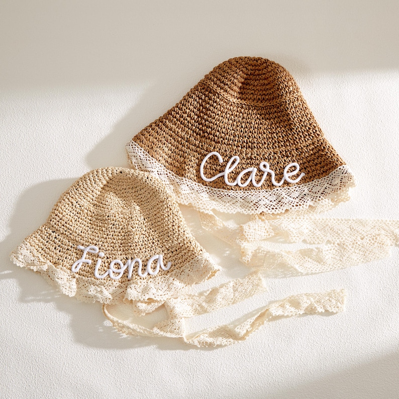 Personalized Summer Hand Embroidered Straw Hat for Comfort & Unique | CWBeach183