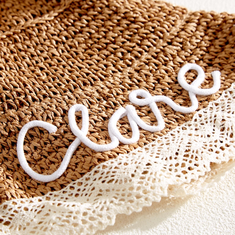 Personalized Summer Hand Embroidered Straw Hat for Comfort & Unique | CWBeach183