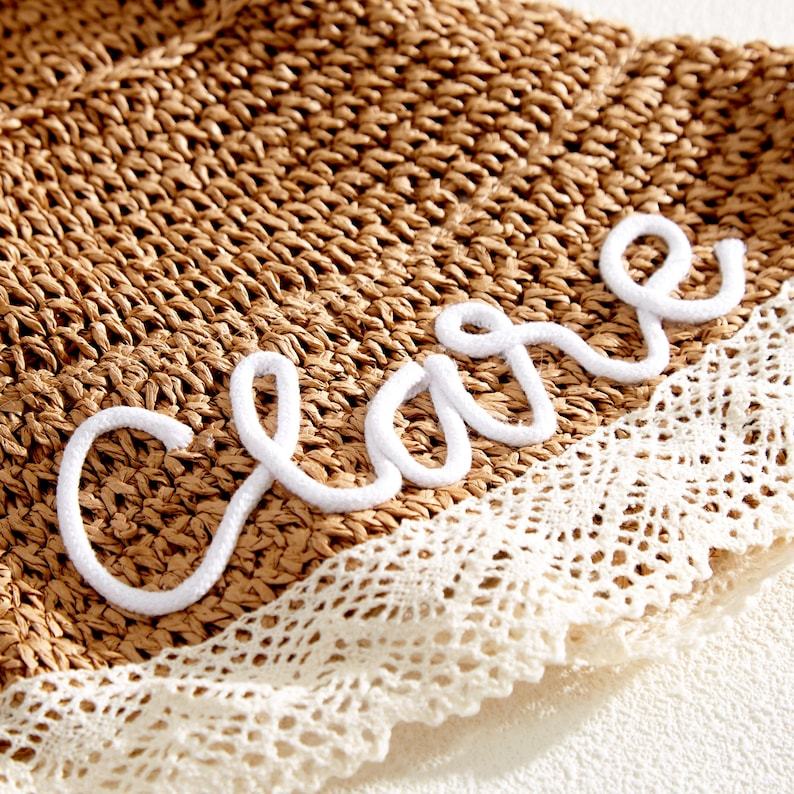 Personalized Summer Hand Embroidered Straw Hat for Comfort & Unique | CWBeach183