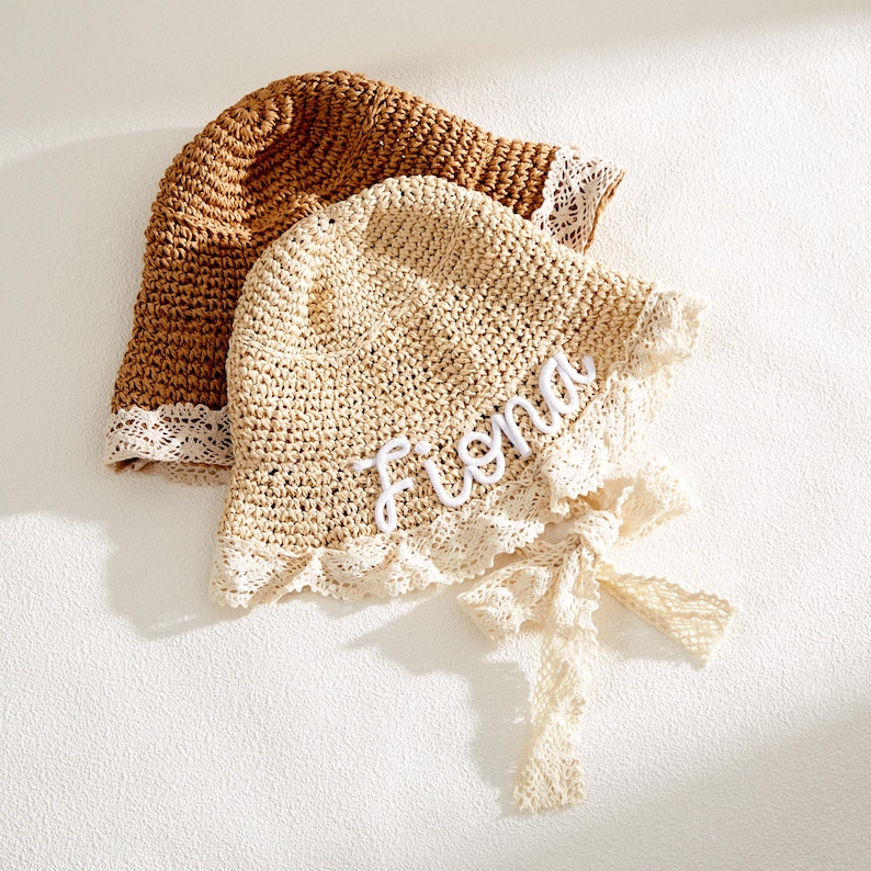Personalized Summer Hand Embroidered Straw Hat for Comfort & Unique | CWBeach183