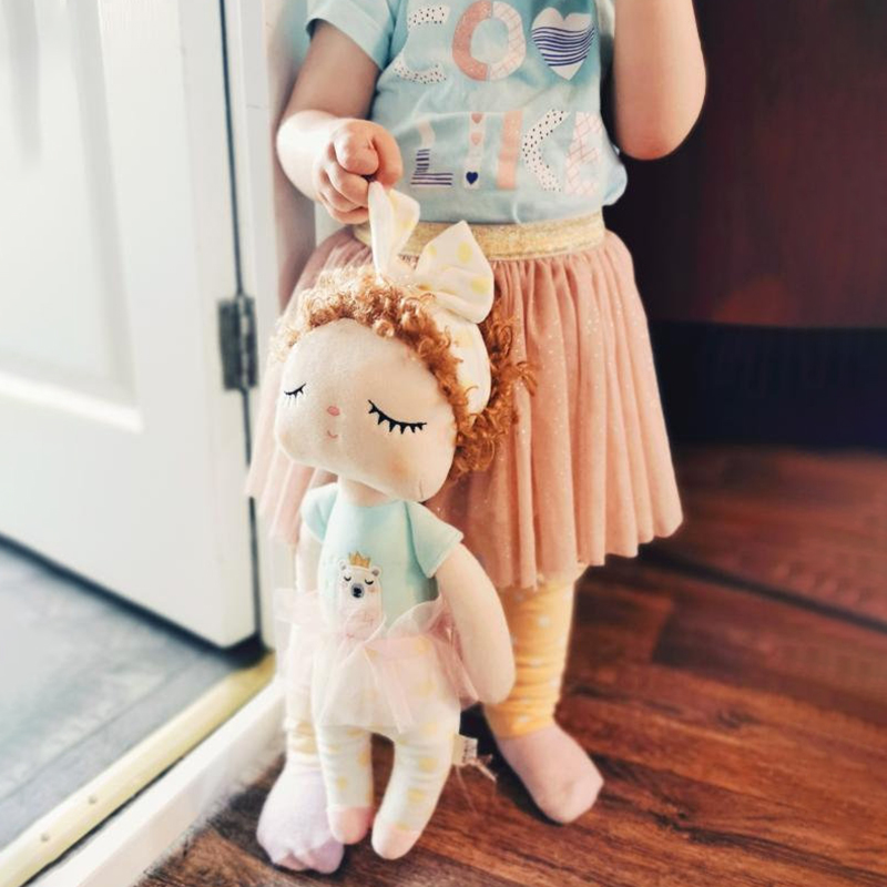 Personalized Kid's Embroidery Angela Curls Doll | DEGMine04