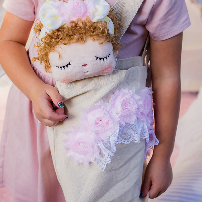 Personalized Kid's Embroidery Angela Curls Doll | DEGMine04