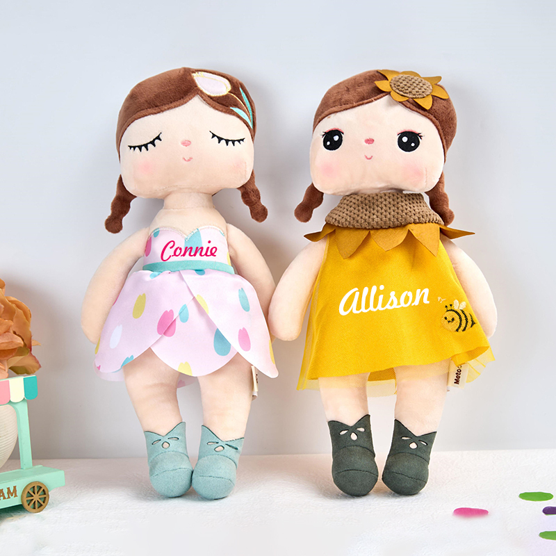 Personalized Baby's Embroidery Floral Dreammates Doll | DEGMine01