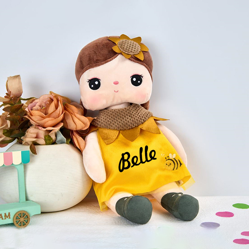 Personalized Baby's Embroidery Floral Dreammates Doll | DEGMine01