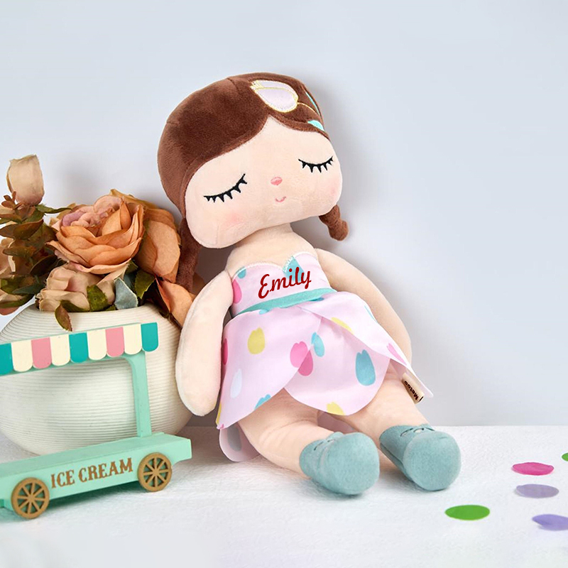 Personalized Baby's Embroidery Floral Dreammates Doll | DEGMine01