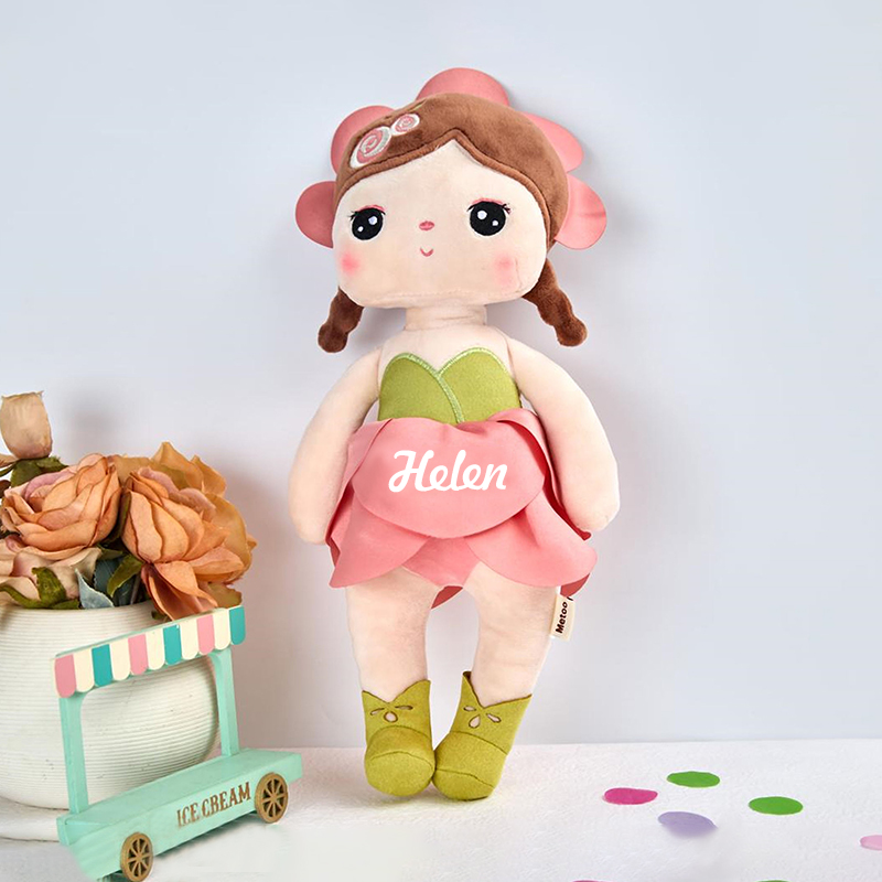 Personalized Baby's Embroidery Floral Dreammates Doll | DEGMine01
