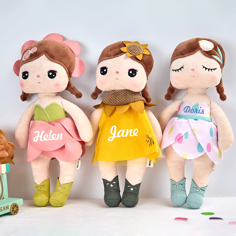 Personalized Baby's Embroidery Floral Dreammates Doll | DEGMine01