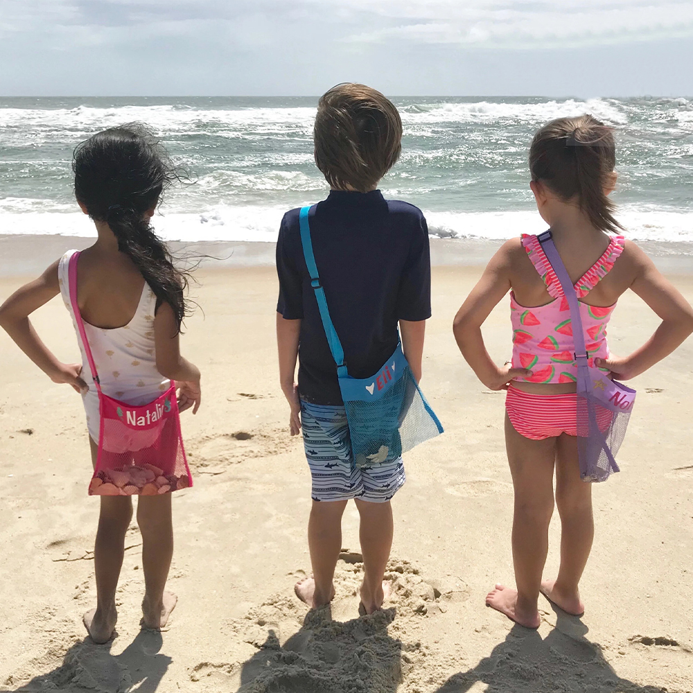 Personalized Seashell Collection Mesh Beach Bag | CWBeach148