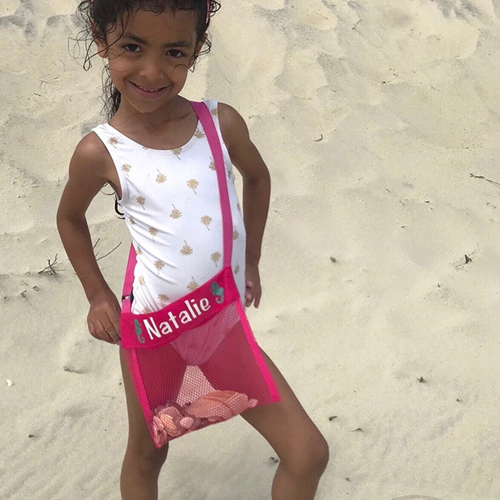 Personalized Seashell Collection Mesh Beach Bag | CWBeach148