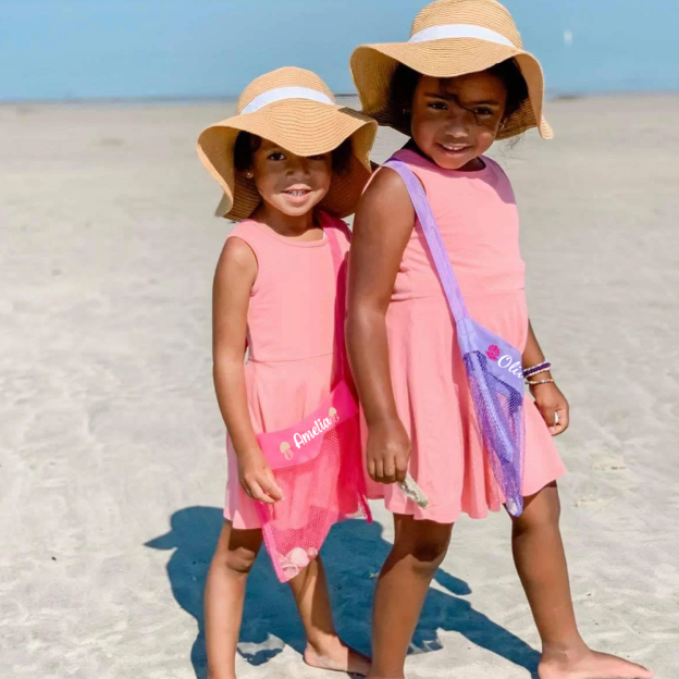 Personalized Seashell Collection Mesh Beach Bag | CWBeach148