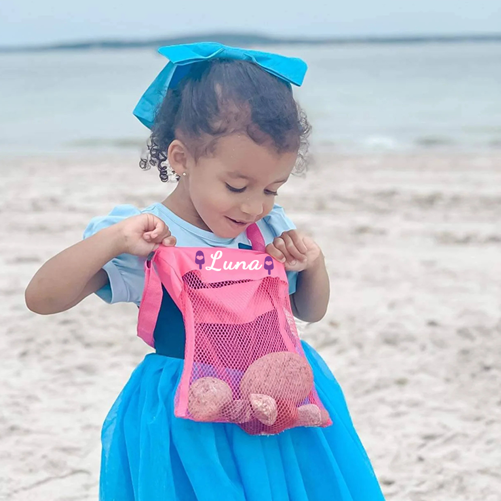 Personalized Seashell Collection Mesh Beach Bag | CWBeach148