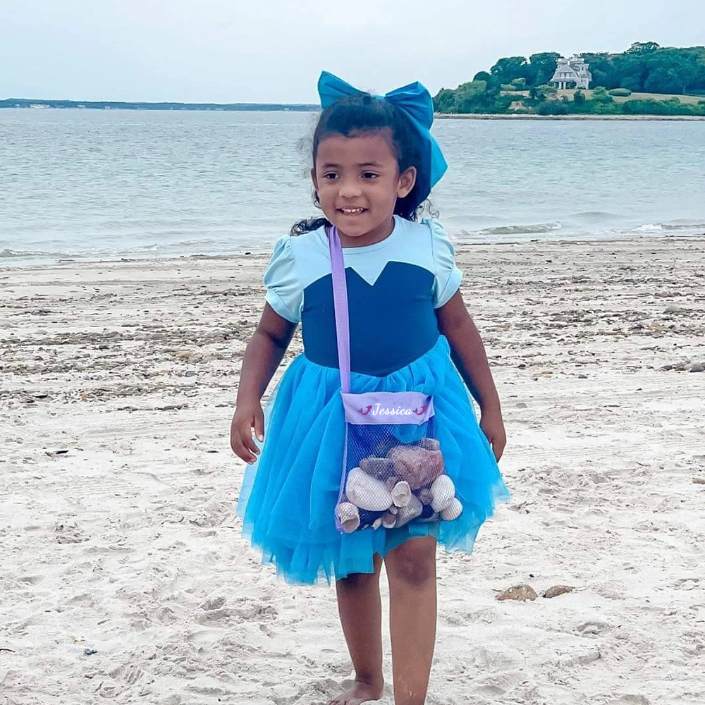 Personalized Seashell Collection Mesh Beach Bag | CWBeach148