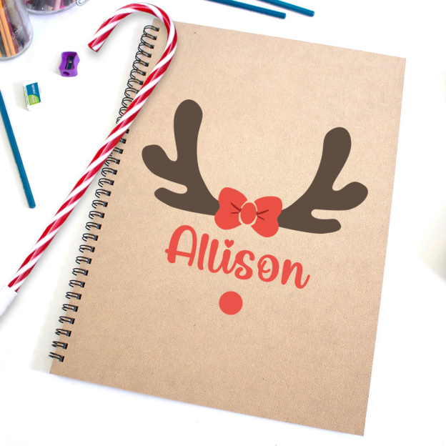 Personalized Christmas Notebook with Cane Pen Set | MCGift106