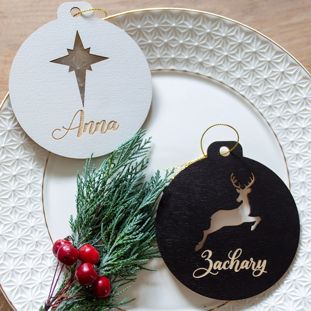 Personalized Christmas Tree Decorations Wood Ornament | MCGift92