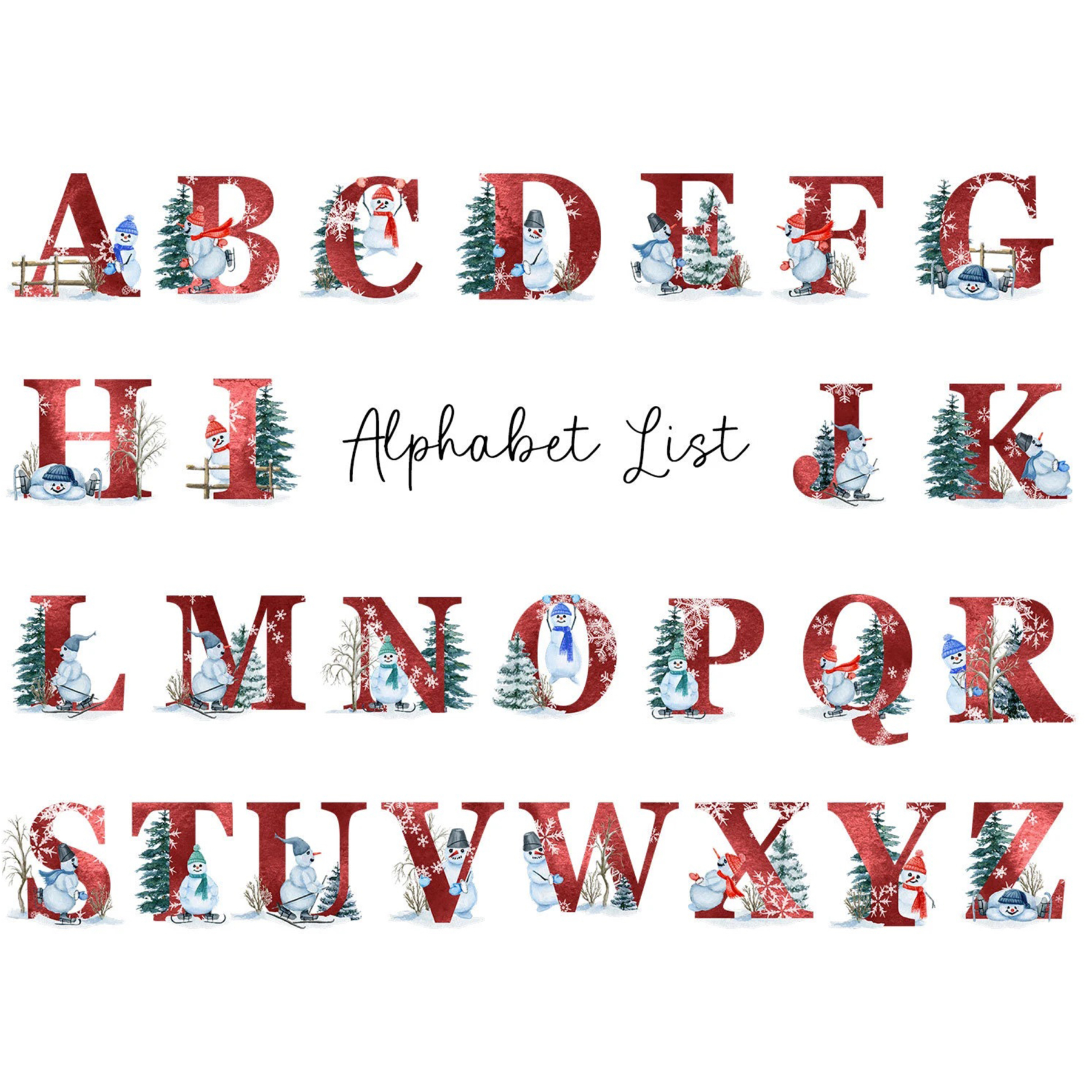 Personalized Christmas Snowman Monogram Ornaments Decoration | MCGift3609